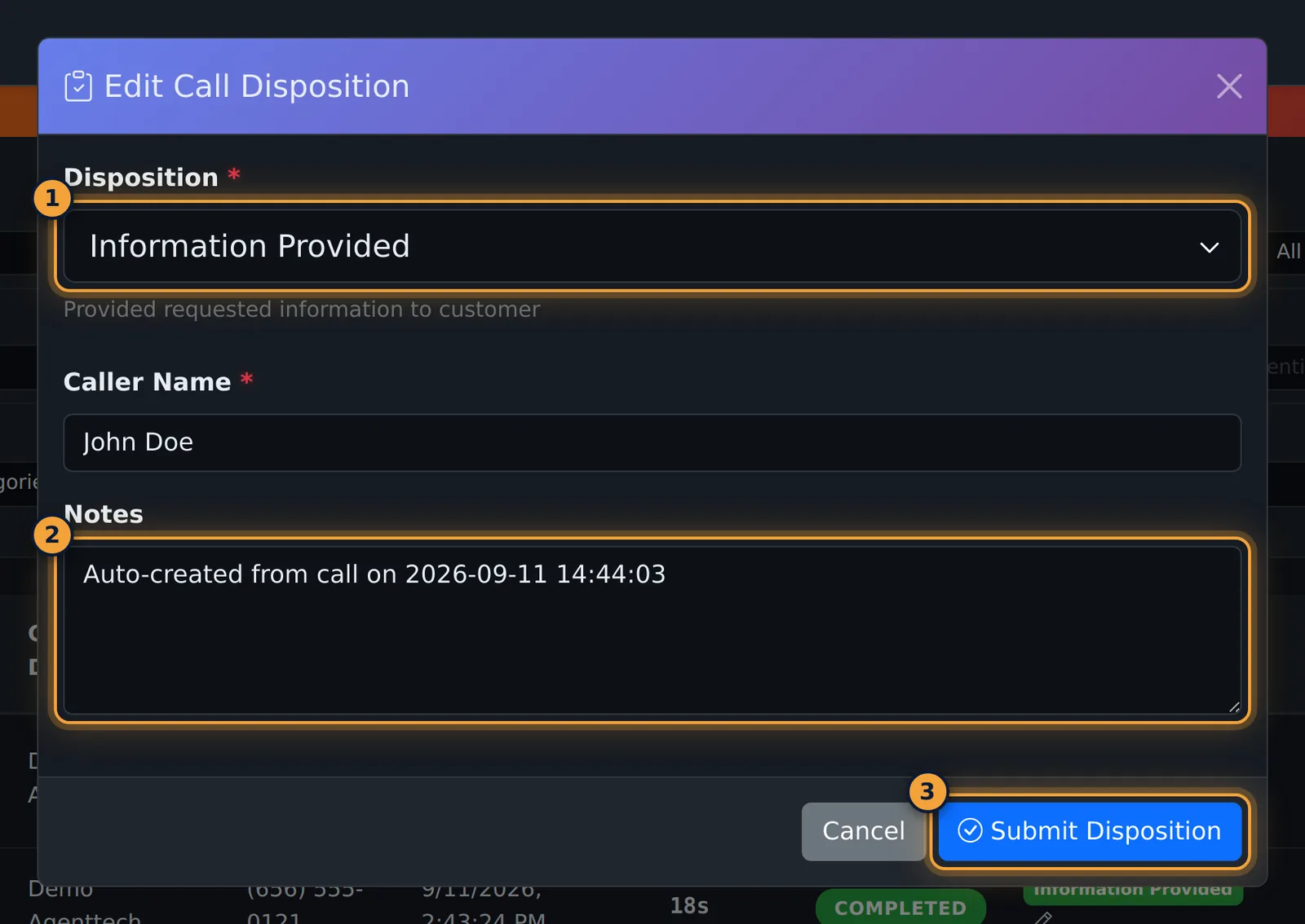 Disposition