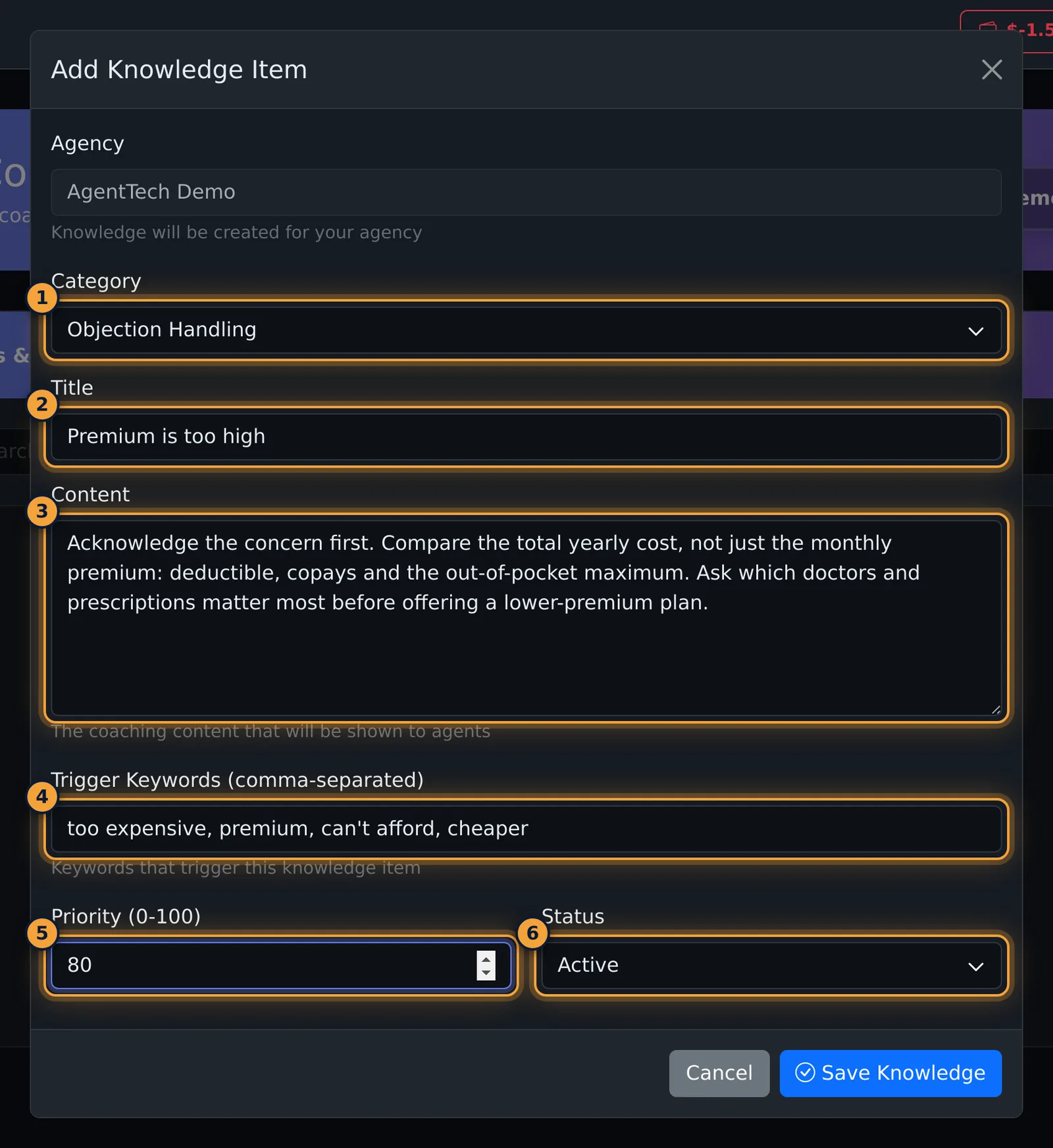 Add Knowledge Item