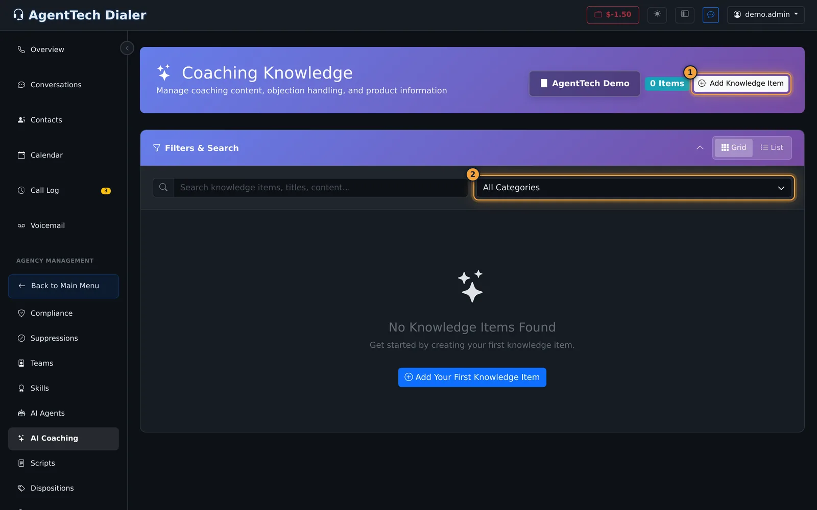 Coaching Knowledge page