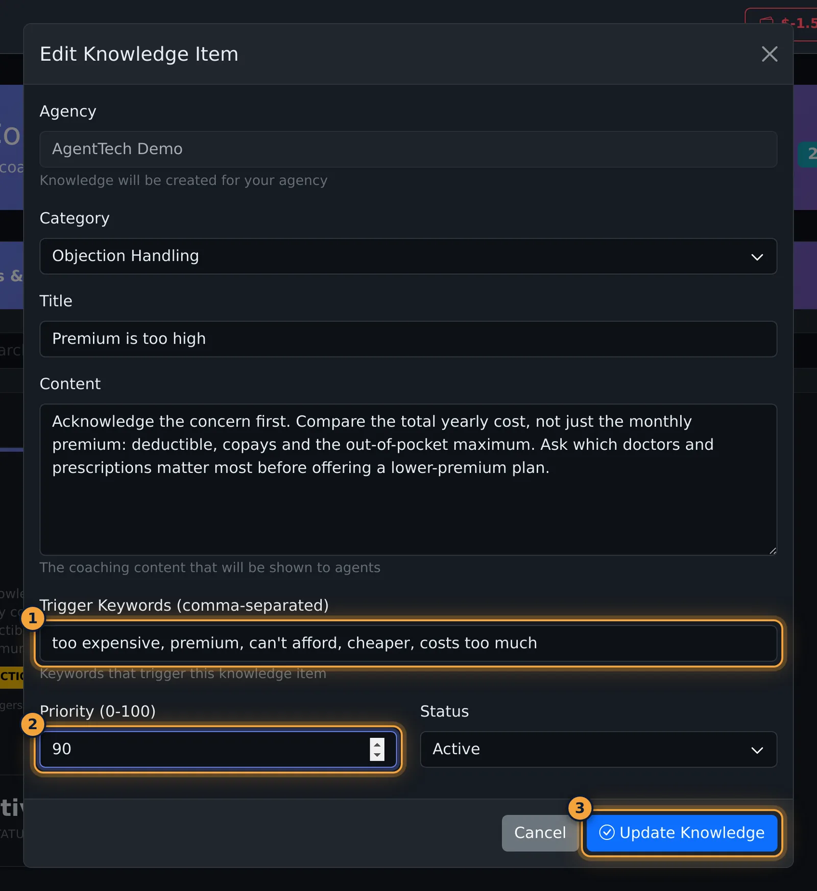 Edit Knowledge Item