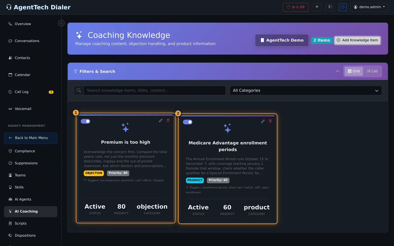 Knowledge items