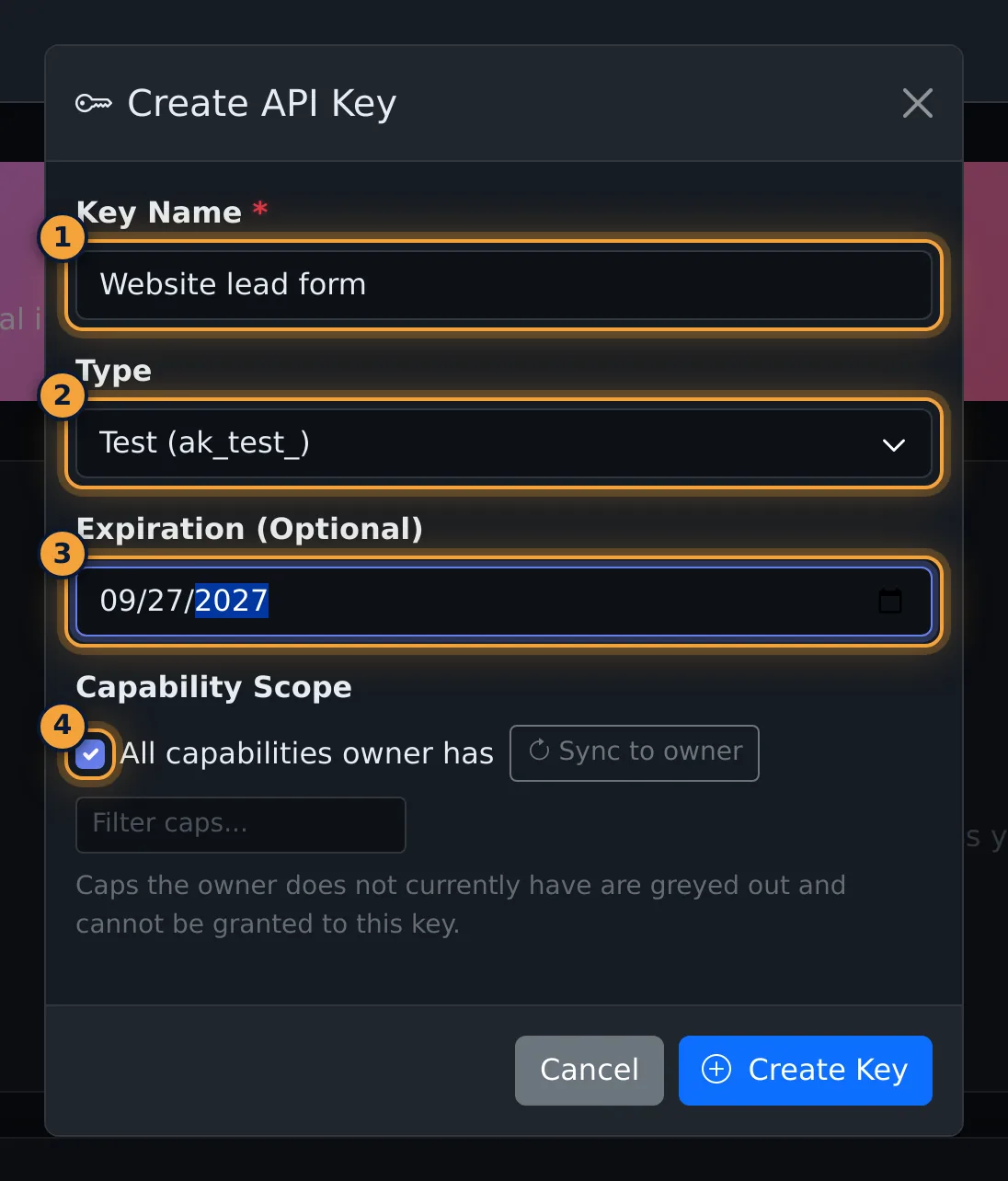 Create API Key