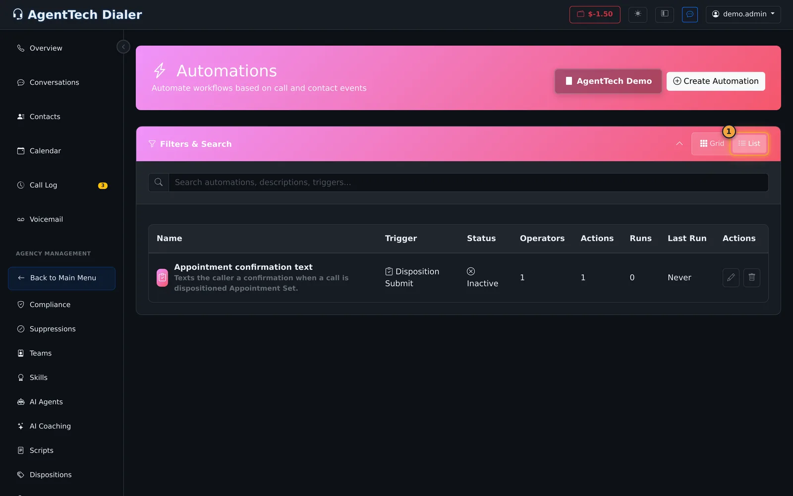 List view