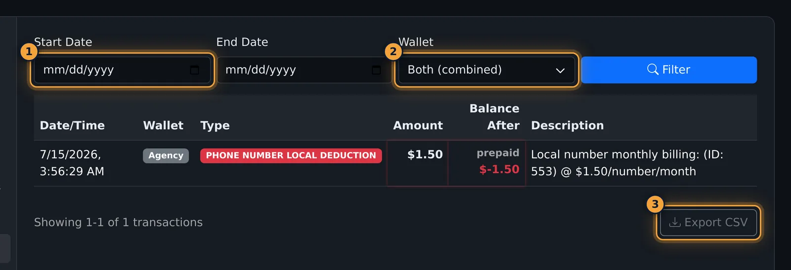 Transaction History