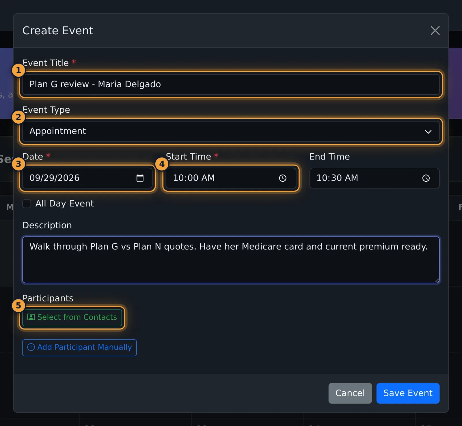 Create Event