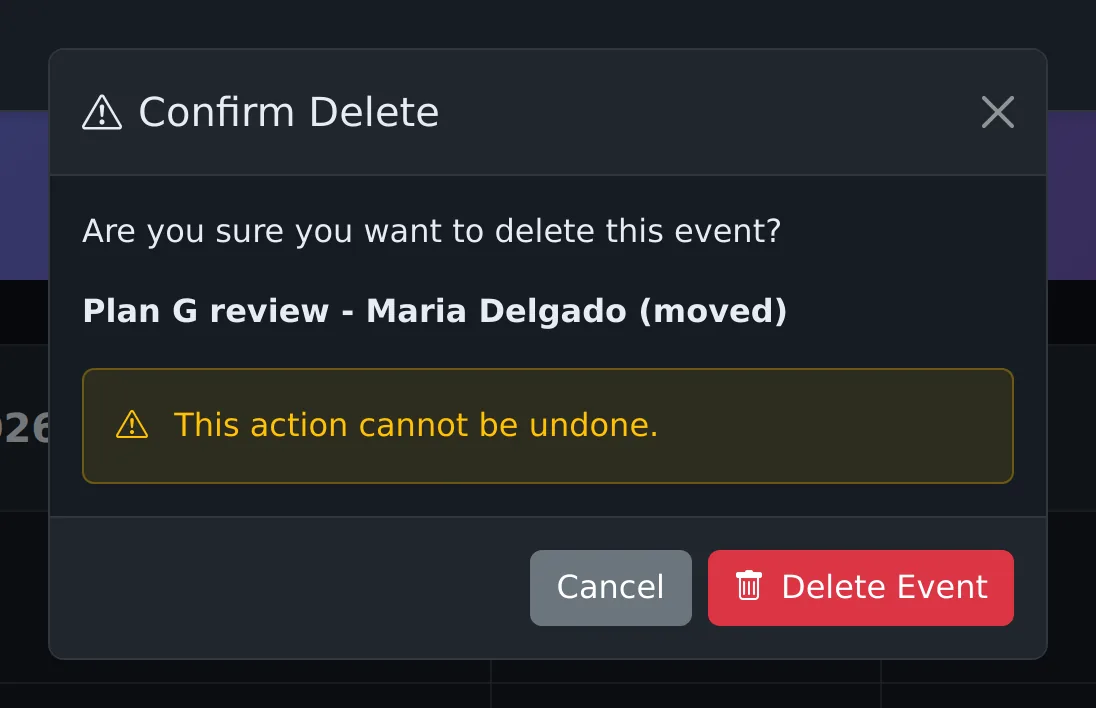 Delete Event