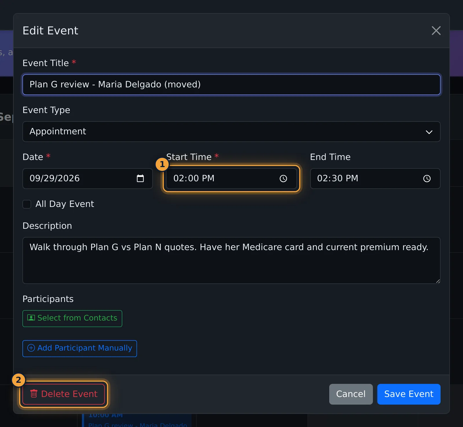 Edit Event