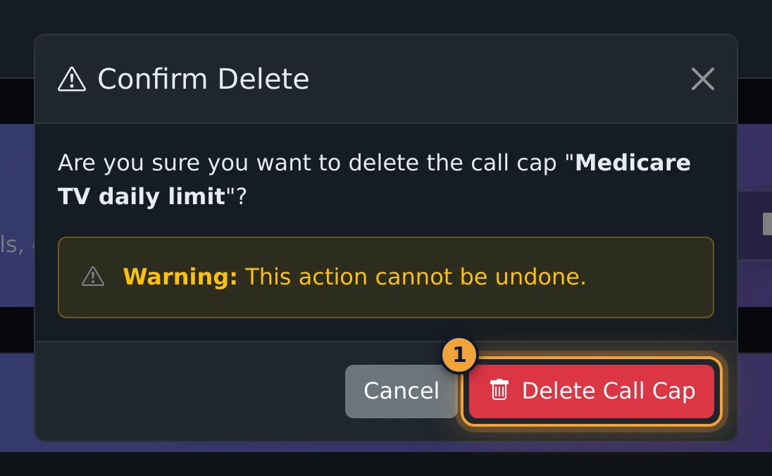 Delete Call Cap