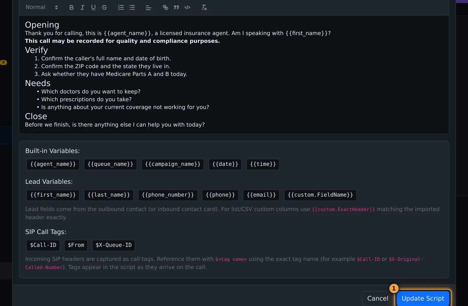 Edit Script
