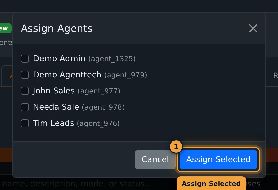 Assign Agents