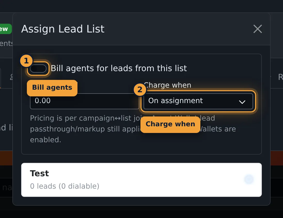 Assign Lead List