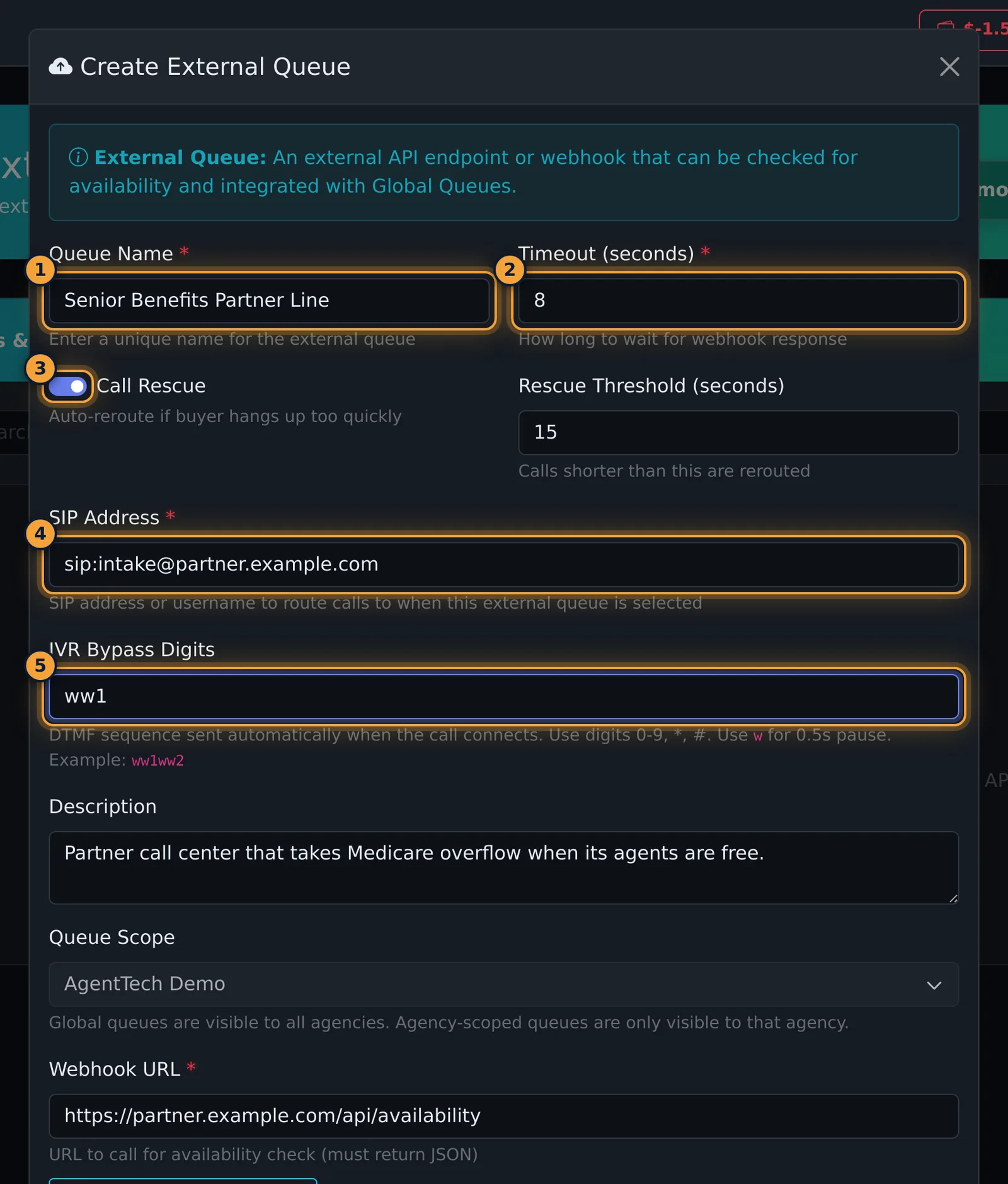 Connection settings