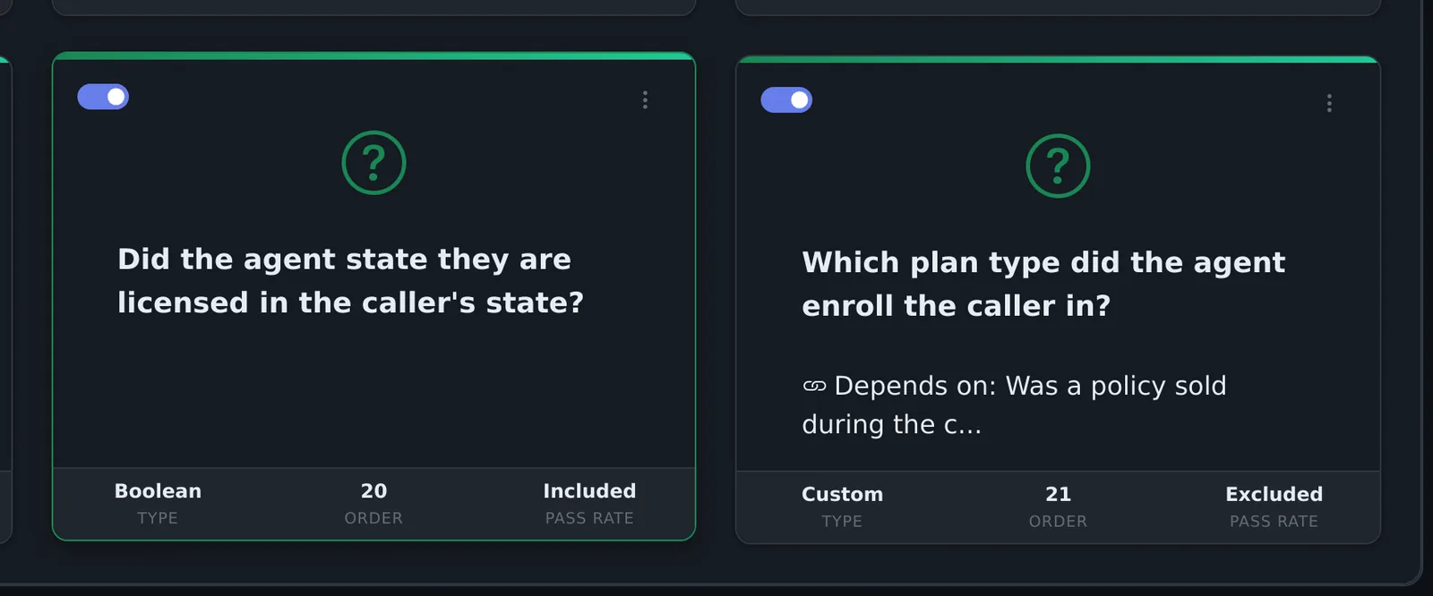 Question cards