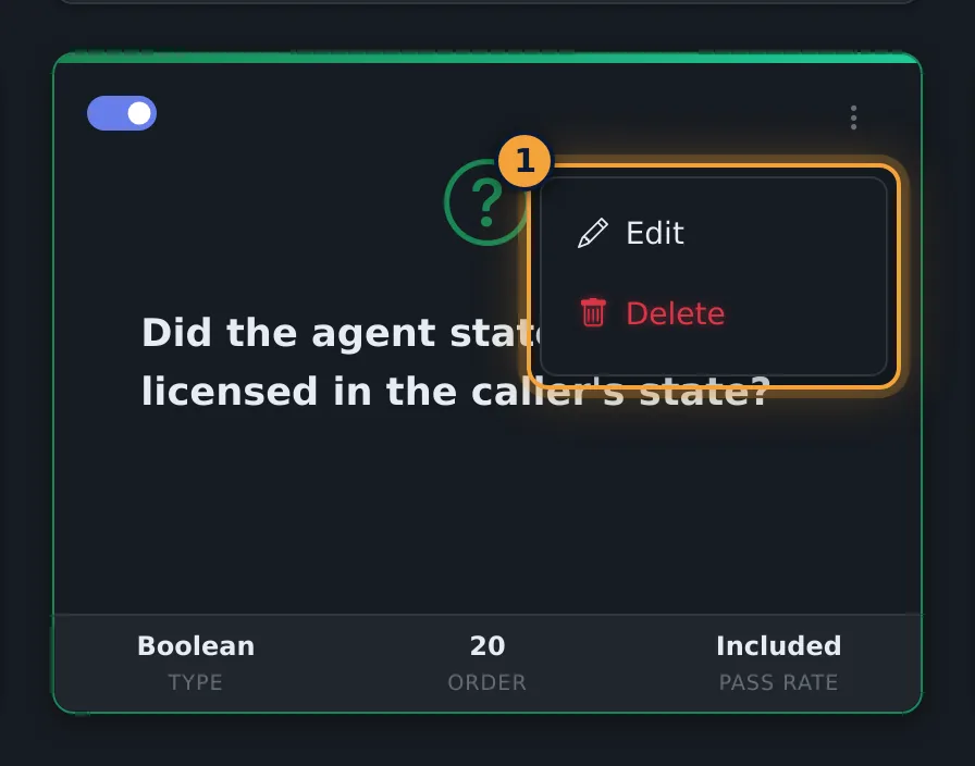 Question menu