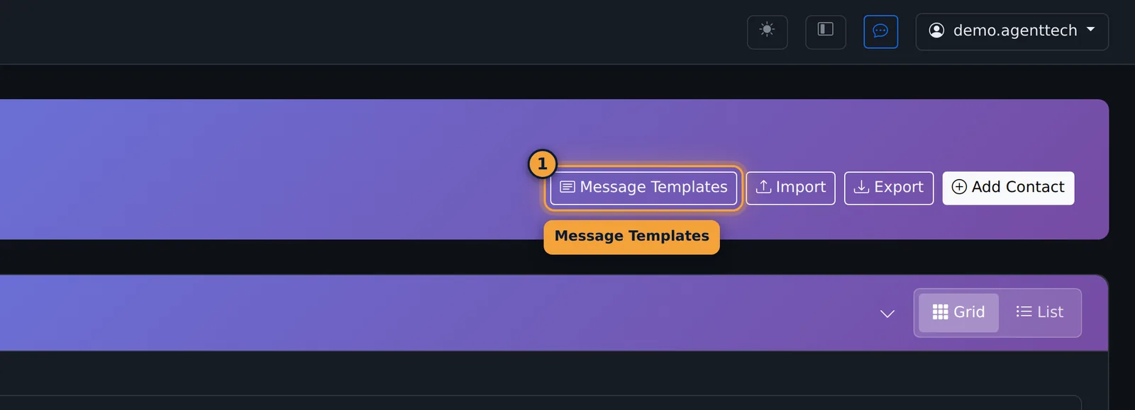 Message Templates button