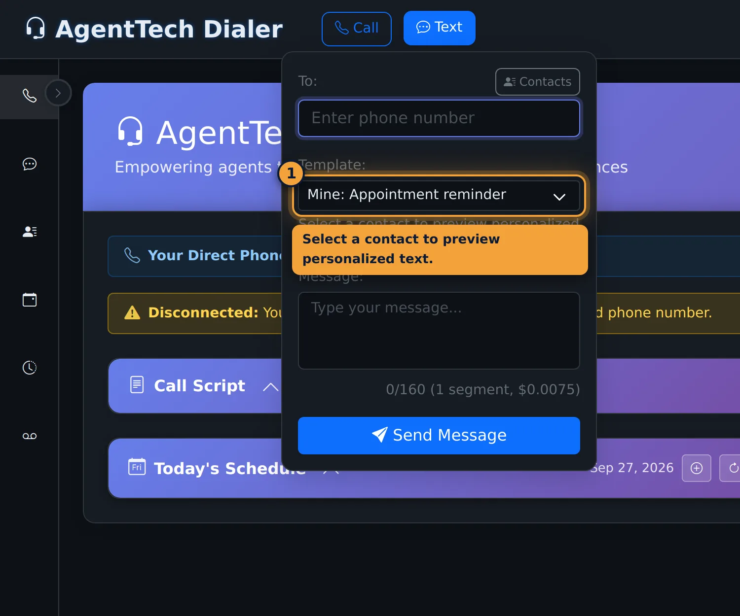 Select a contact to preview