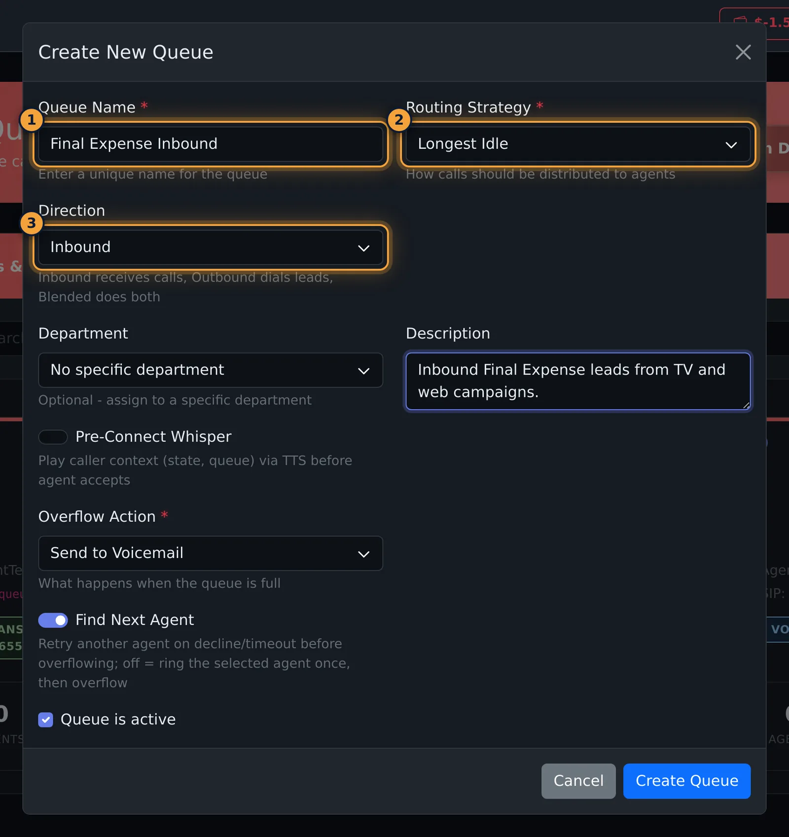 Create New Queue