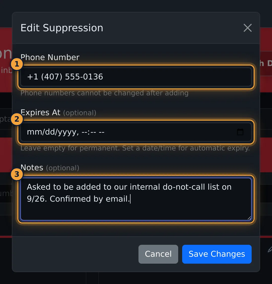 Edit Suppression