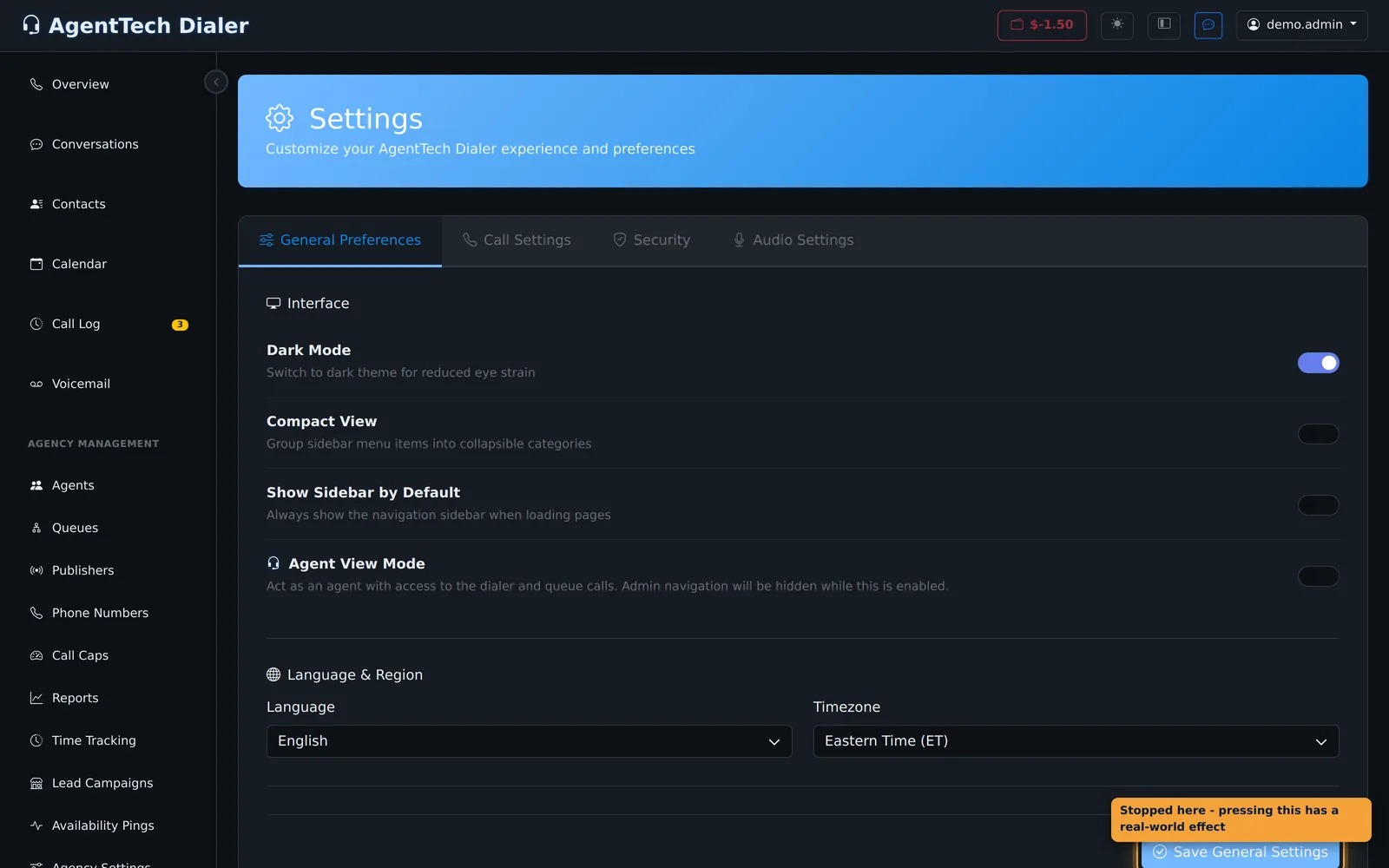 Agent View Mode switch
