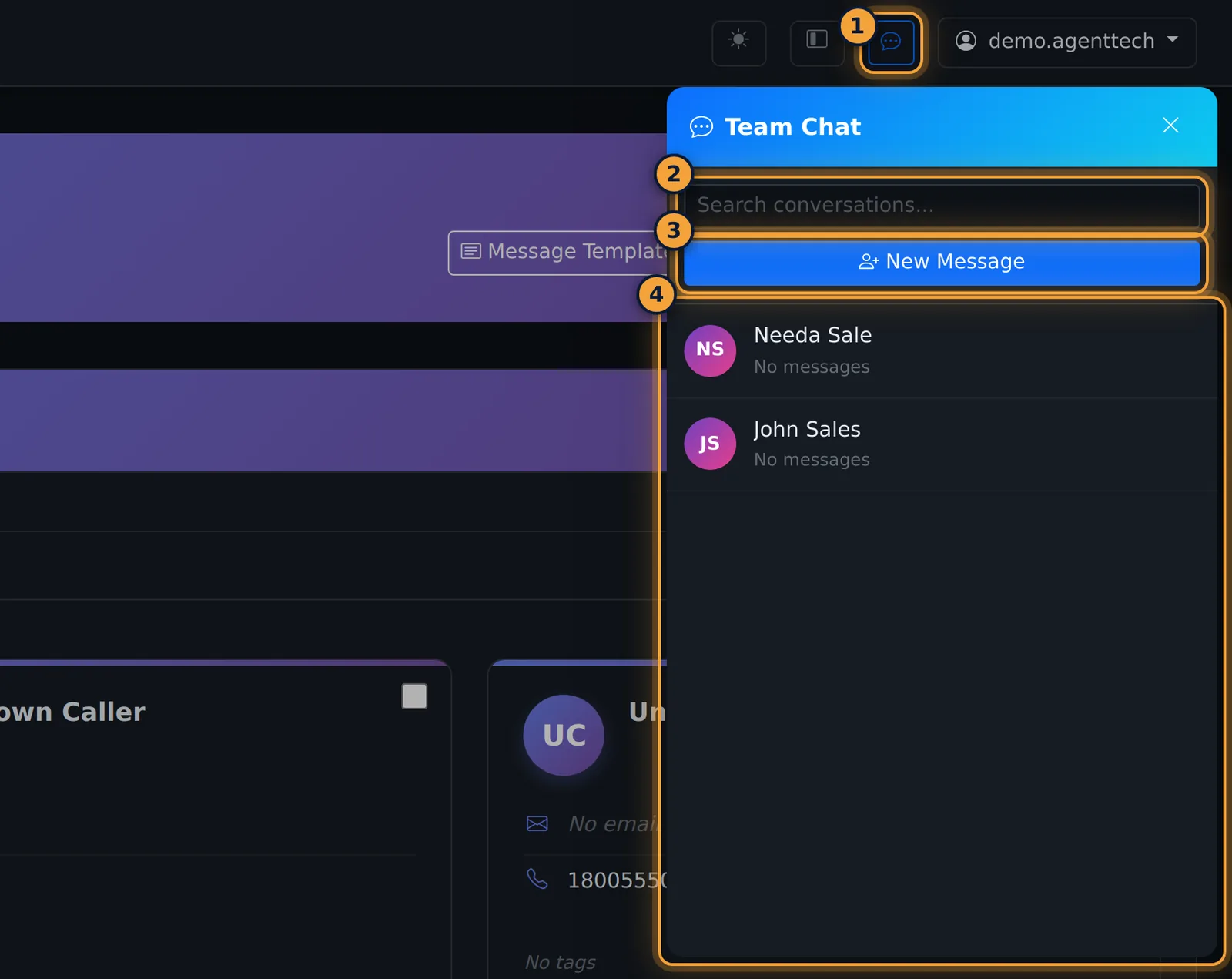 Team Chat panel